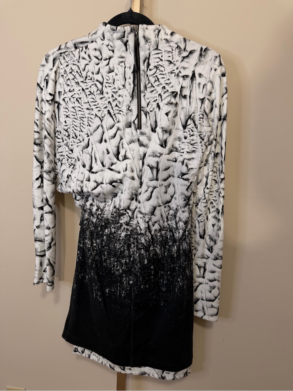 Helmut Lang Black and White Printed High-Neck Dress - Size Small - Picture 5 of 5